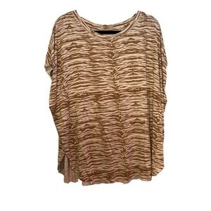 Ana & Ava Top Animal Print One size Fits most Modal Neutral Over Sized